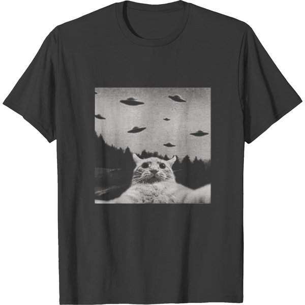 Alien Ufo Funny Cat T Shirts-image