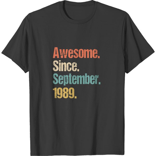 Awesome Since September 1989 33Rd Birthday Vintage T Shirts-image