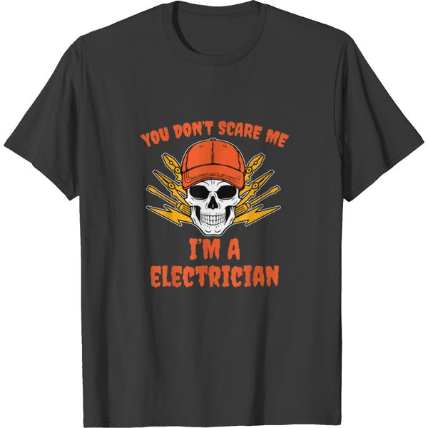Skull Crossbones Electrician Costume Easy Hallowee T Shirts-image