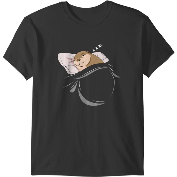 Otters Sleeping Animal Pajamas Nap Pjs Outfit Gift Sea Otter T-Shirts-image