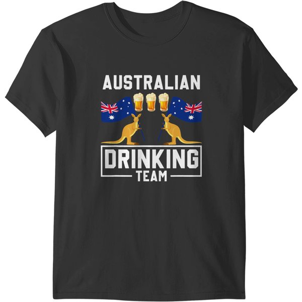 Funny Kangaroo Australian Drinking Team Beer Drinker Australia T-Shirts-image