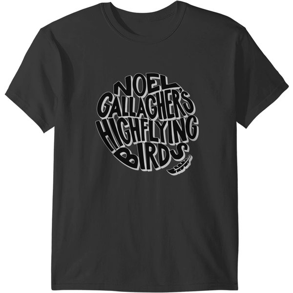 Gtwodance Summer Cool Noel Gallagher's High Flying Birds Logo 3Xl Blackwith Men Short Sleeve T-Shirts-image