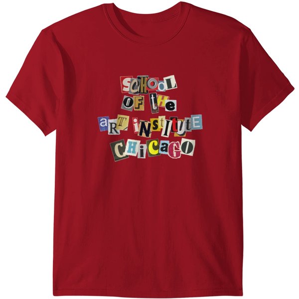 School Of The Art Institute Of Chicago Saic Logo Funky Collage T-Shirts-image