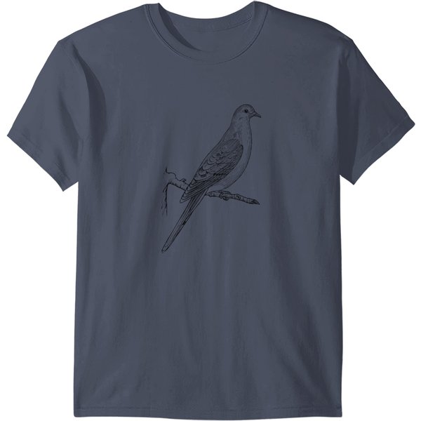 Mourning Dove Bird Ornithology Lines T-Shirt-image
