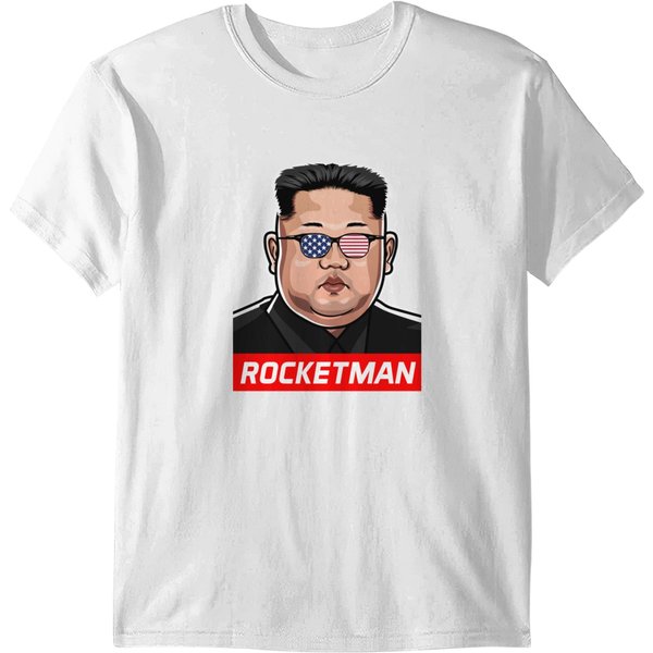 Rocketman Kim Jong Un Stars And Stripes Sunglasses T-Shirt-image