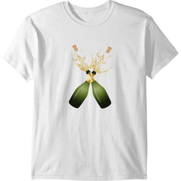 Pop The Corks - Two Champagne Bottles T-Shirt-image