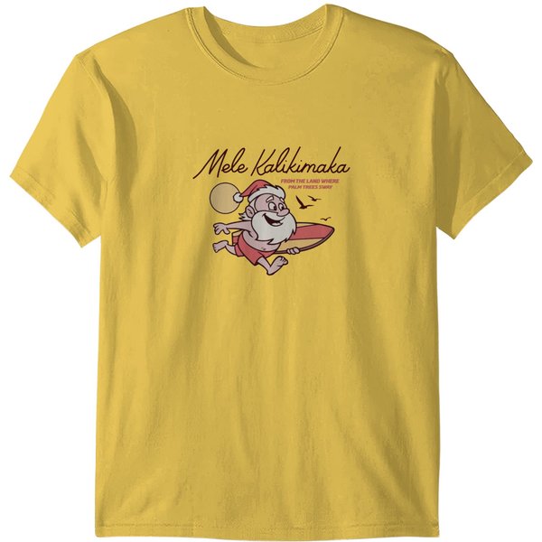 Mele Kalikimaka Hawaii Christmas T Shirts, Surfing Santa-image