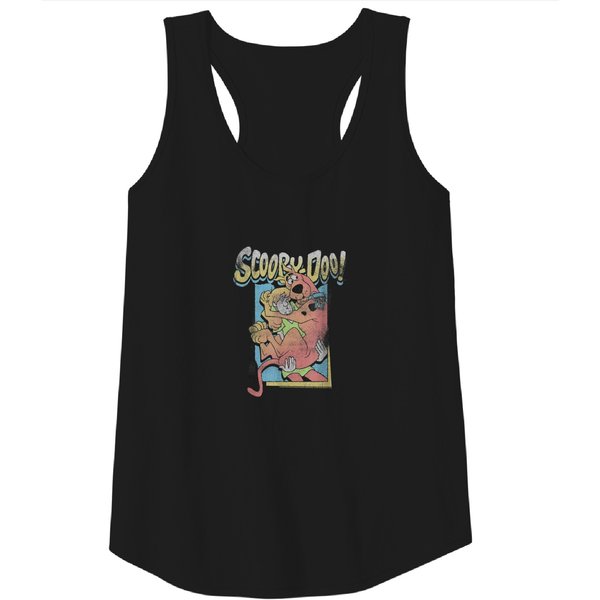 Scooby-Doo Shaggy And Scooby Scared Vintage Poster Tank Tops Tank Tops-image