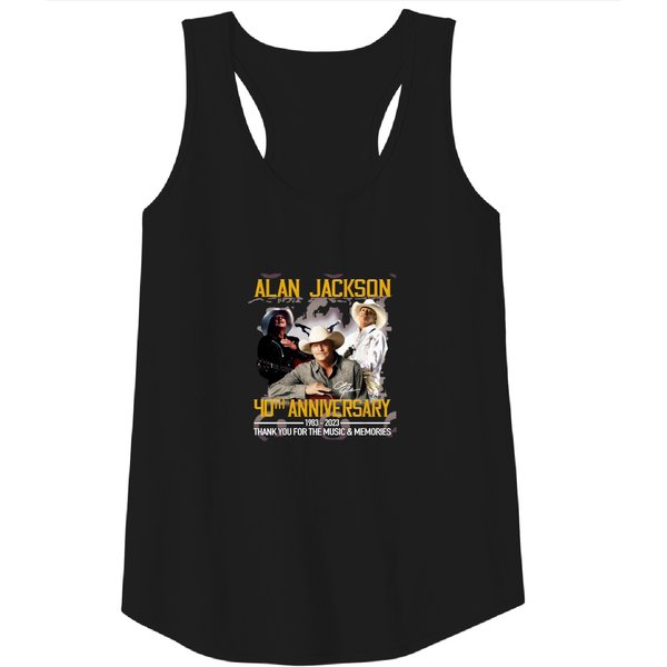 Alan Jackson 40Th Anniversary 1983 2023 For The Music & Memories Tank Tops-image