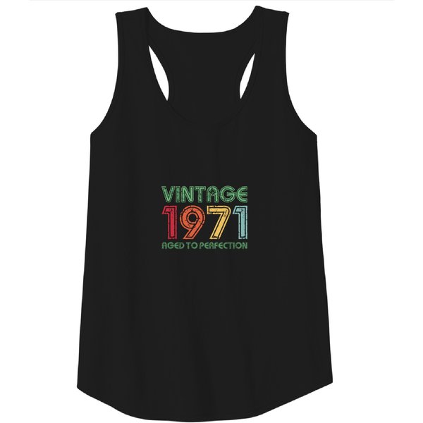 Vintage 1971 Aged To Perfection 50Th Birthday Gift Tank Top-image