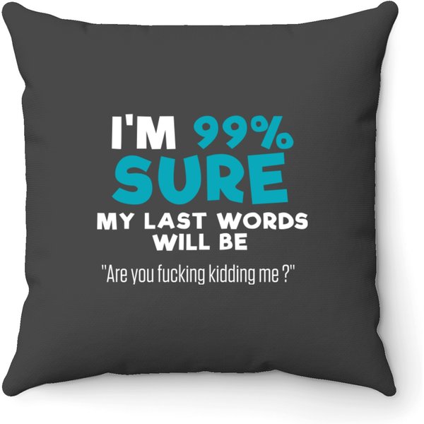 Funny Saying Throw Pillows Joke Slogan Humorous Quote Throw Pillows-image