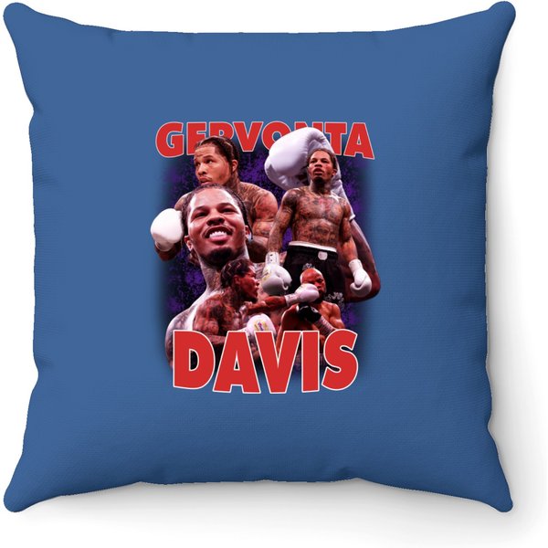 Gervonta "Tank" Davis Bootleg Boxing Graphic Throw Pillows Throw Pillows-image
