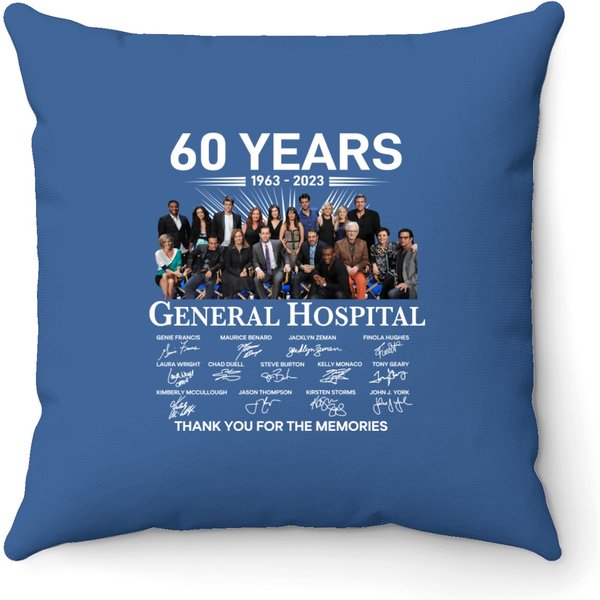 General Hospital 60 Years 1963 2023 Vintage Throw Pillows-image
