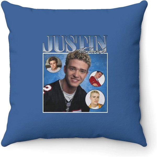Order Justin Timberlake, 90'S, Vintage, Uni, Black Throw Pillows-image