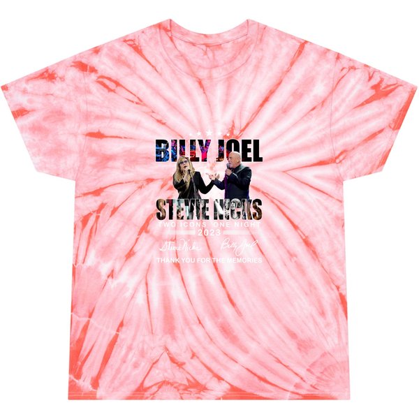 Two Icons One Night Billy Joel Stevie Nicks Tour Tie Dye T-Shirts-image