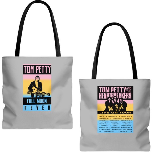 80s Tom Petty And The Heartbreakers Full Moon Fever Tour Rock Concert Tote Bags (aop)
