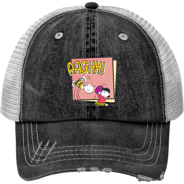 Charlie Brown And Lucy Football Comic Graphic Trucker Hats-image