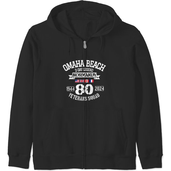D-Day Omaha 80Th Anniversary Zip Hoodies-image