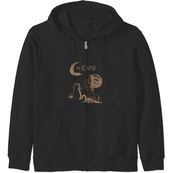 The Cure Cat Zip Hoodies, 90S Alt Indie Rock-image