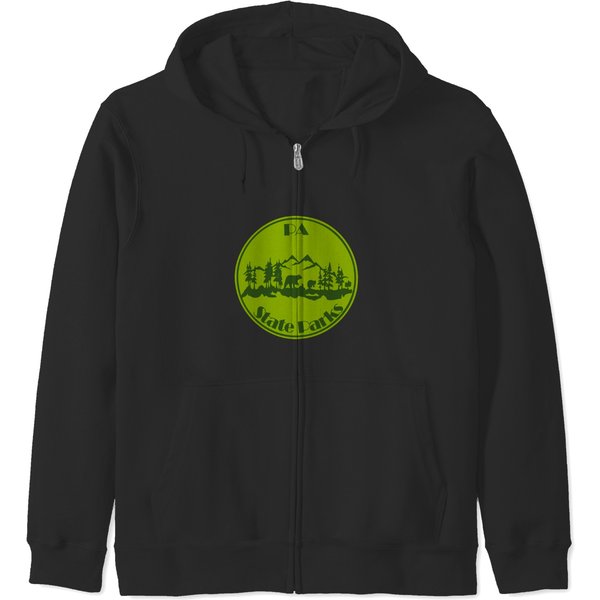 Pa State Parks Bear Green Zip Hoodies