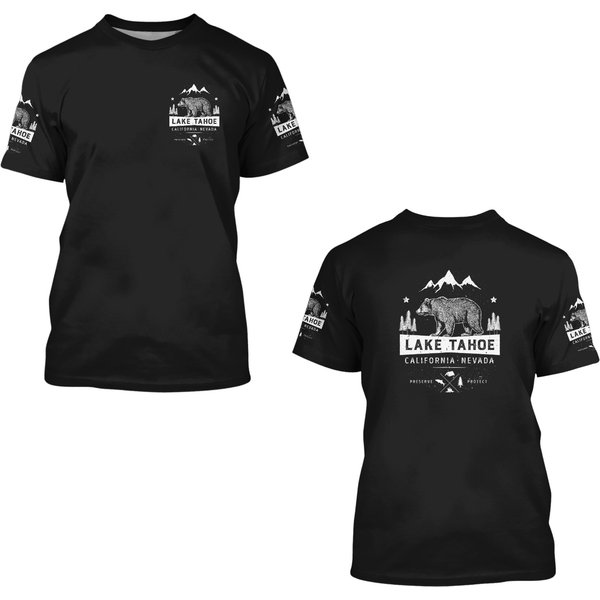 Lake Tahoe California Nevada Vintage Bear 3D T Shirts-image