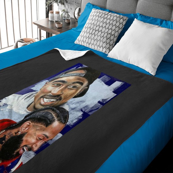 Nipsey Hussle 2Pac Tupac Rip Men Baby Blankets-image