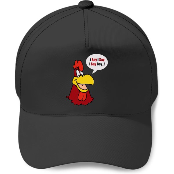 Men_S Foghorn Leghorn T-Shirt Black Tee Baseball Caps-image