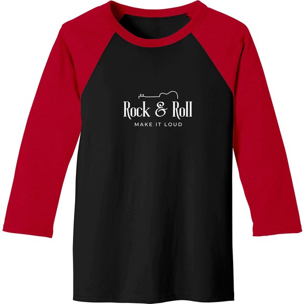 Rock-N-Roll-Make-It-Loud T-Shirt Baseball Tees-image