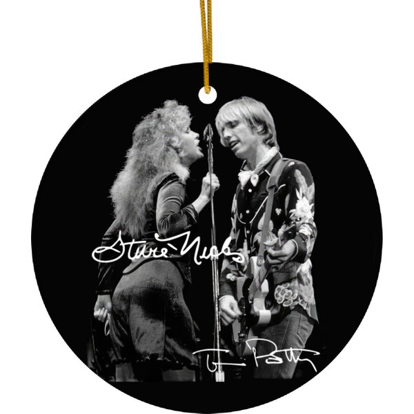 Vintage Tom Petty Stevie Nicks Signed Ceramic Ornaments Black Unisex-image