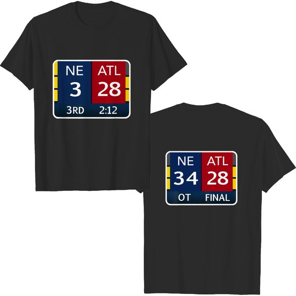Ne 3 Atl 28 Ne 34 Atl 28 Final T-Shirt 2 Sides To 1 Game-image