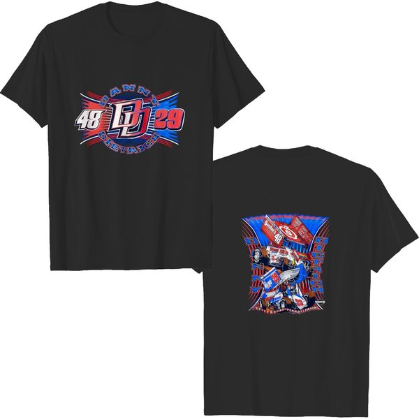 Y2K 2010S Danny Dietrich Sprint Car Dirt Track Racing Blue Graphic T-Shirt-image
