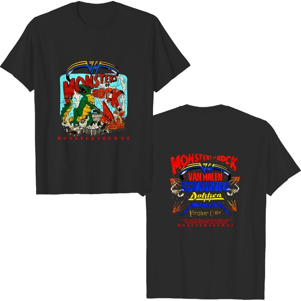 Monster Of Rock T-Shirt, Vintage 1988 Monters Of Rock Tour Concert T-Shirt-image