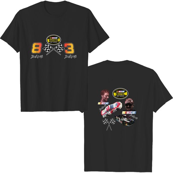 Dale Earnhardt Sr./Jr. Raceway Racers Bootleg Double Sided T-Shirt-image