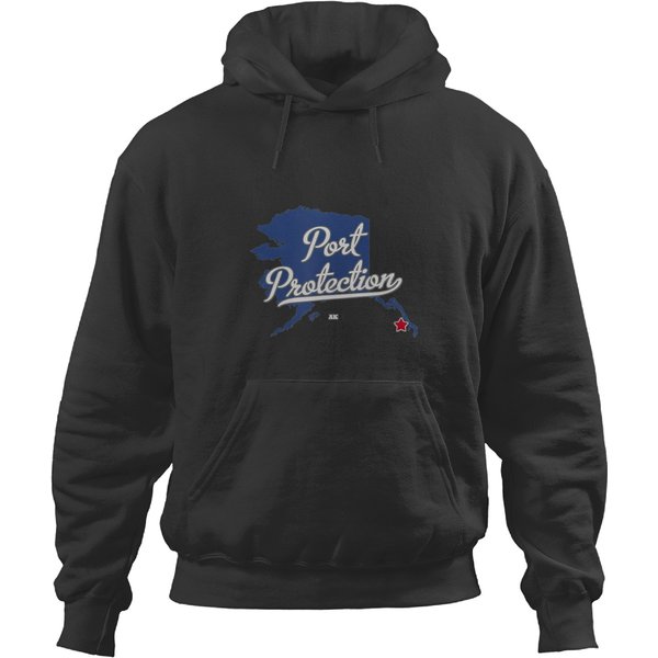 Port Protection Alaska Ak Map Hoodies