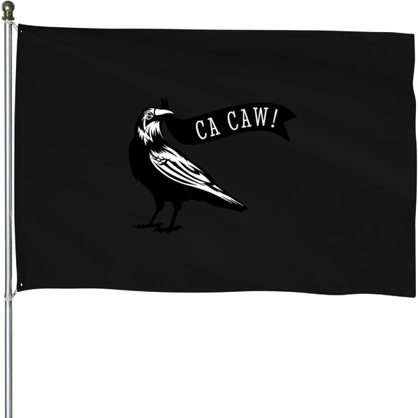 64 Funny Blackbird Crow Ca Caw For Bird Watching Crow Lovers Premium House Flags-image