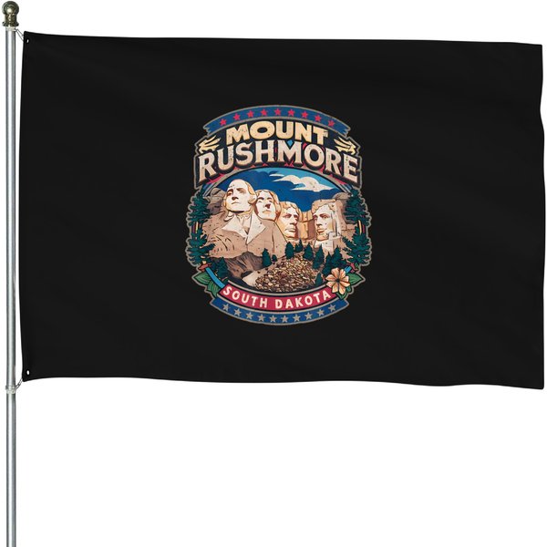Mount-Rushmore-South-Dakota-Retro-80S-Mt-Rushmore-Souvenir-T-Shirt House Flags-image