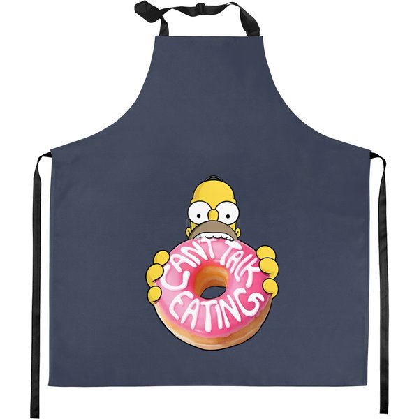 The Simpsons Homer Can't Talk Eating Donut Kitchen Aprons-image