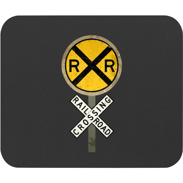 Cool Train Art For Men Women Railroad Crossing Model Train Gifts Mouse Pads-image