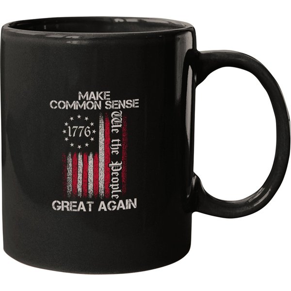 Make Common Sense Great Again Funny Humor Vintages Usa Flag Mugs-image
