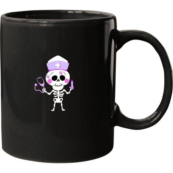 Nurse Skeleton Funny Emoji Mugs