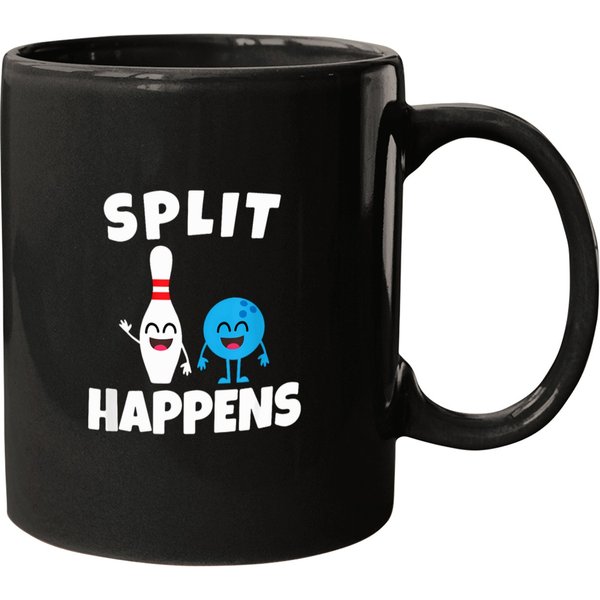 Funny Bowling Split Happens T-Shirt Mugs-image