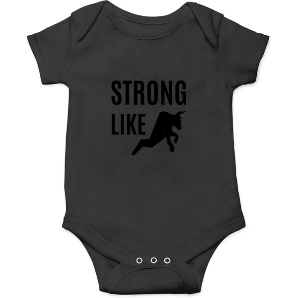 Strong Like Bull Typography Onesies-image