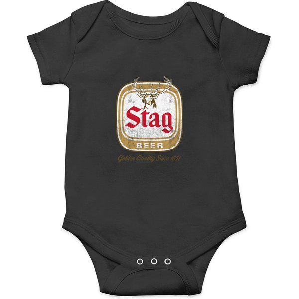 Stag Vintage Style Logo Long Sleeve Onesies-image