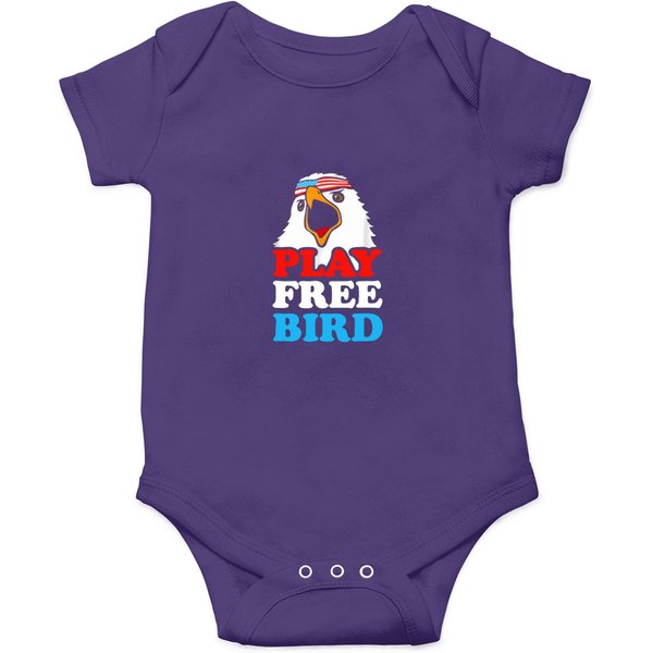 Vintage-Play-Free-Bird-Bald-Eagle-American T-Shirt Onesies-image