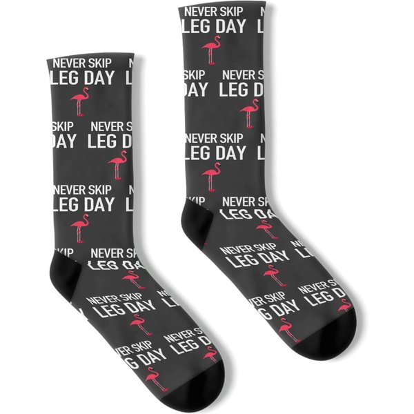 Never Skip Leg Day Flamingo Legs Muscles Gym Workout Socks-image