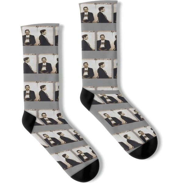 Johnny Cash Socks, Music Legend Johnny Cash Socks, 100% Soft Cotton Comfy Socks