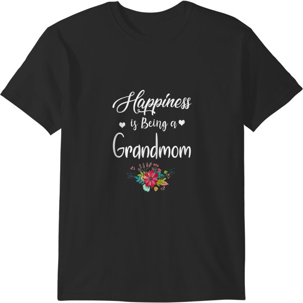 Womens Funny Happiness Is Being A Grandmom Mothe T-Shirts-image