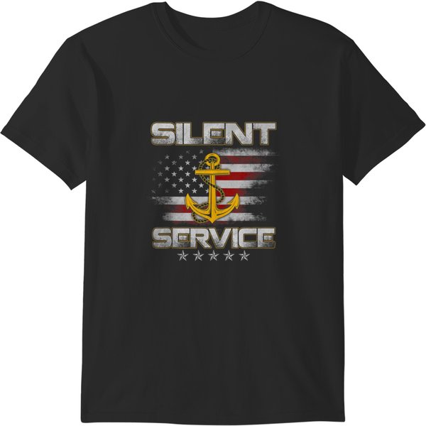 Us Submarine Veteran Silent Service Submariner American Flag T-Shirts-image