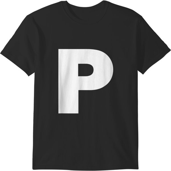 Letter P Capital Alphabet Monogram Initial T-Shirts-image
