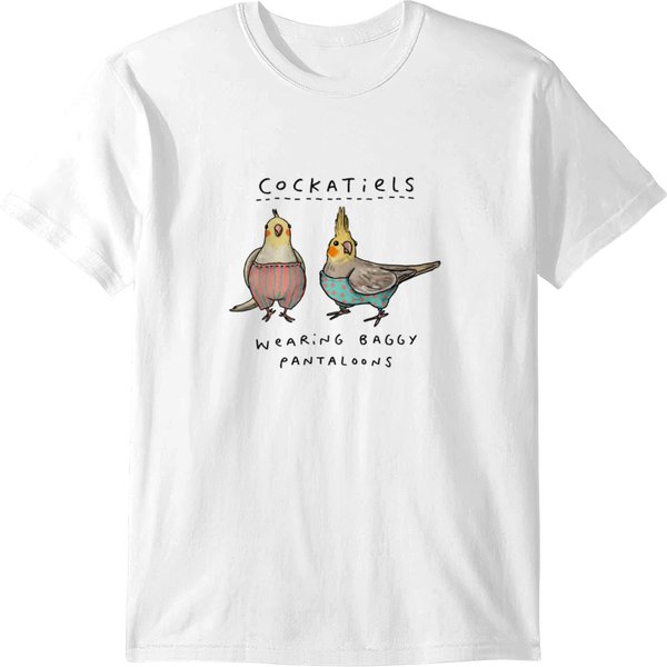 Cockatiels Wearing Baggy Pantaloons 21 Cockatoos (In Black) Chiffon Top T-Shirts-image